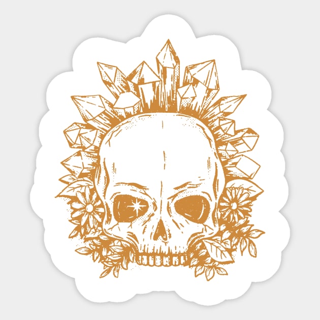 Crystal Skull - Golden Sticker by SommersethArt